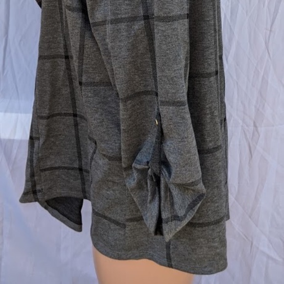 Poppy & Bluebird Fly Away Cardigan Sweater Gray Plaid Open Front Size 3X NWOT - Picture 3 of 4